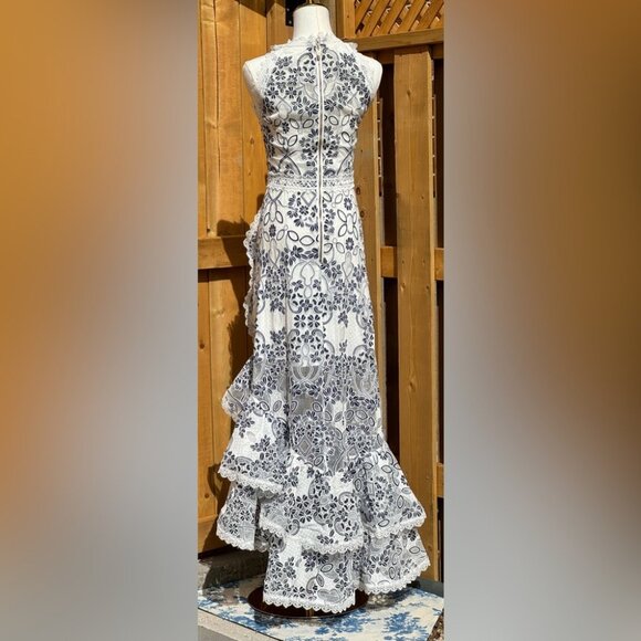 🆕 BRONX & BANCO 🧿 NWOT Santorini Fluted Hem Maxi Dress, Sz S / US 4 - Picture 8 of 17